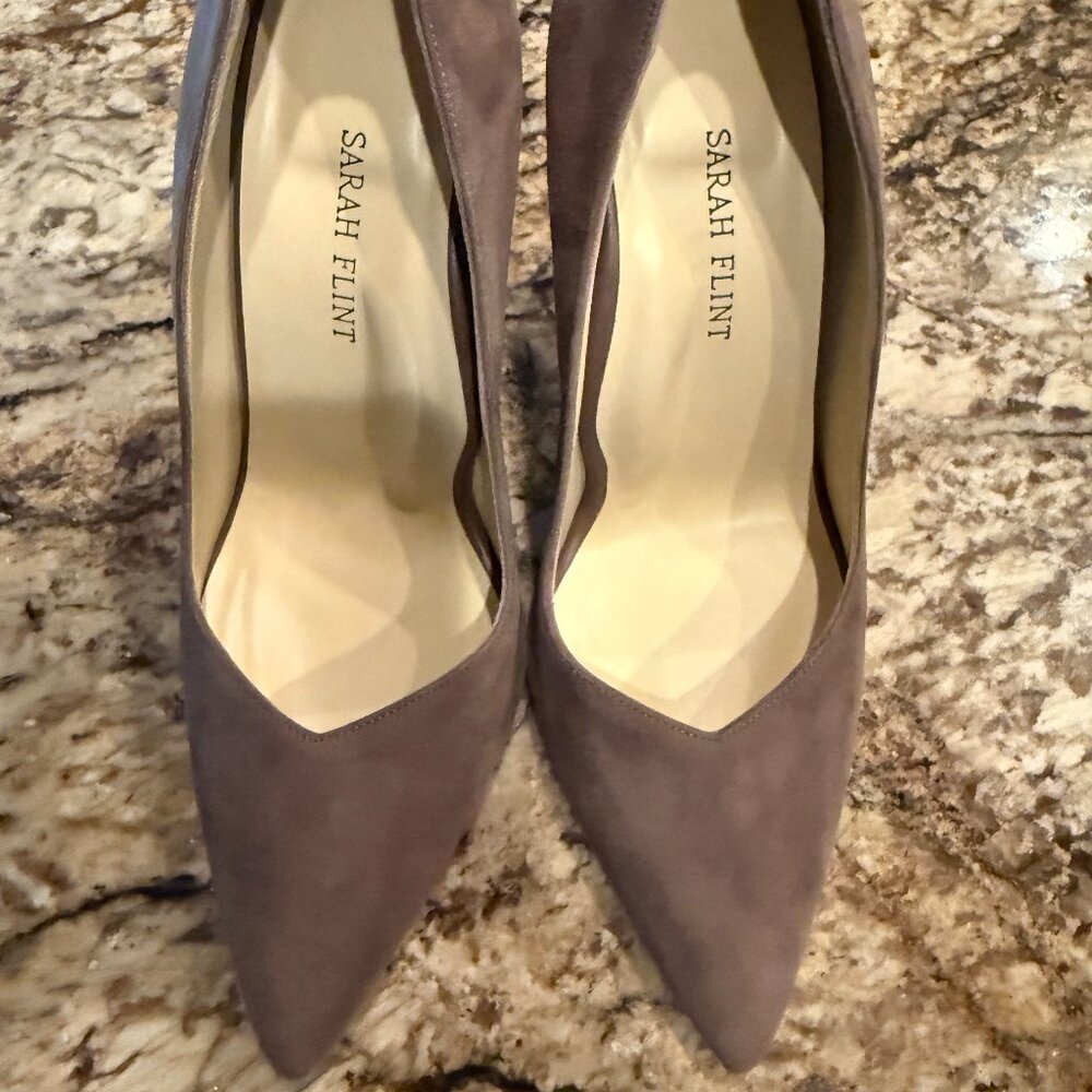 Sarah Flint Perfect 100 pumps in Taupe Suede, Size 38